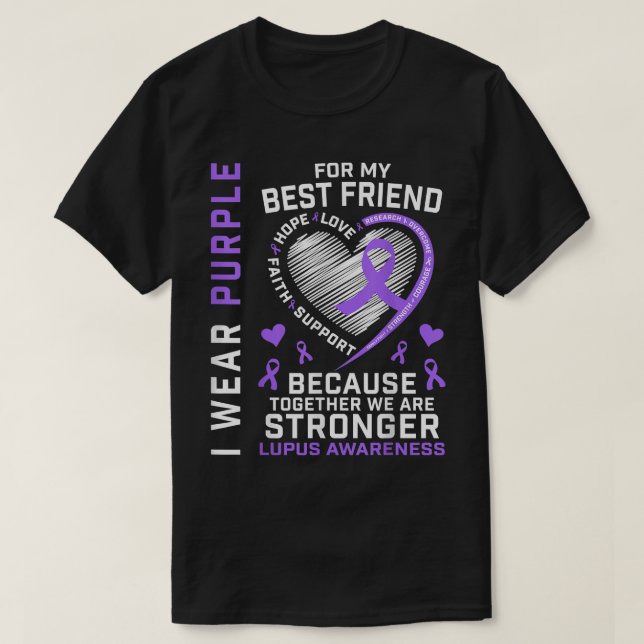 Camiseta BFF Yo Uso Púrpura Para Mi Mejor Amigo Lupus Aware (Diseño del anverso)