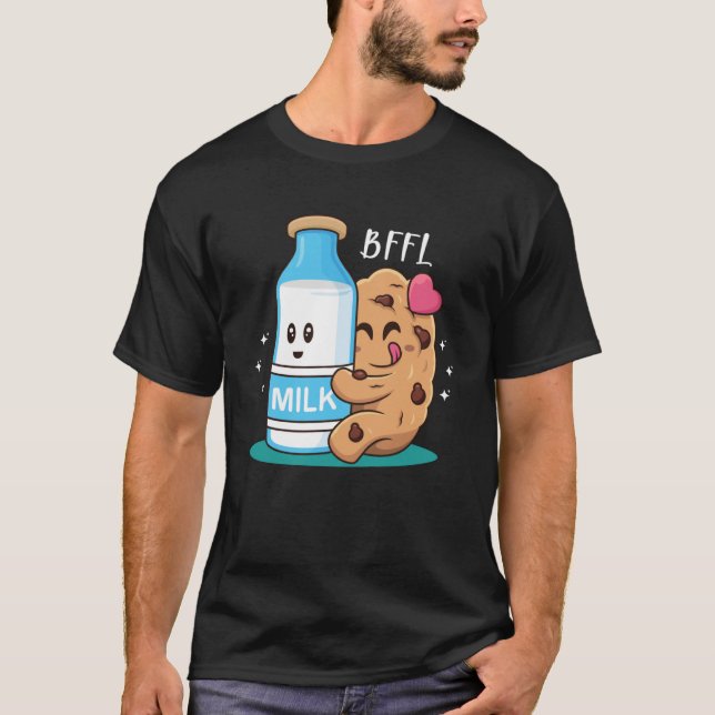 Camiseta BFFL Mejor Amigo 4 Life Biscuit Abrazando leche Am (Anverso)