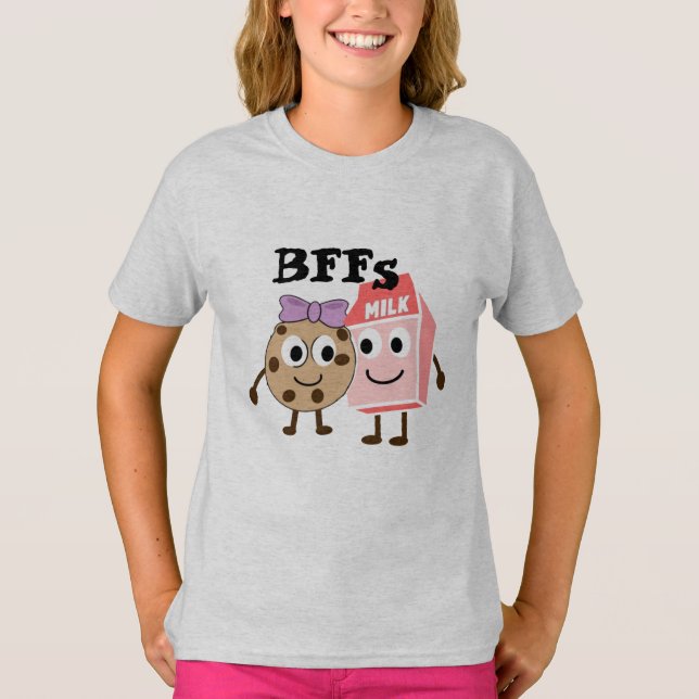 Camiseta BFFS leche y galletas de chips de chocolate humor  (Anverso)