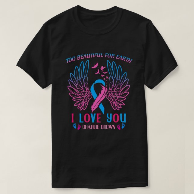 Camiseta BH Personalizado Demasiado Hermoso Para El Embaraz (Diseño del anverso)
