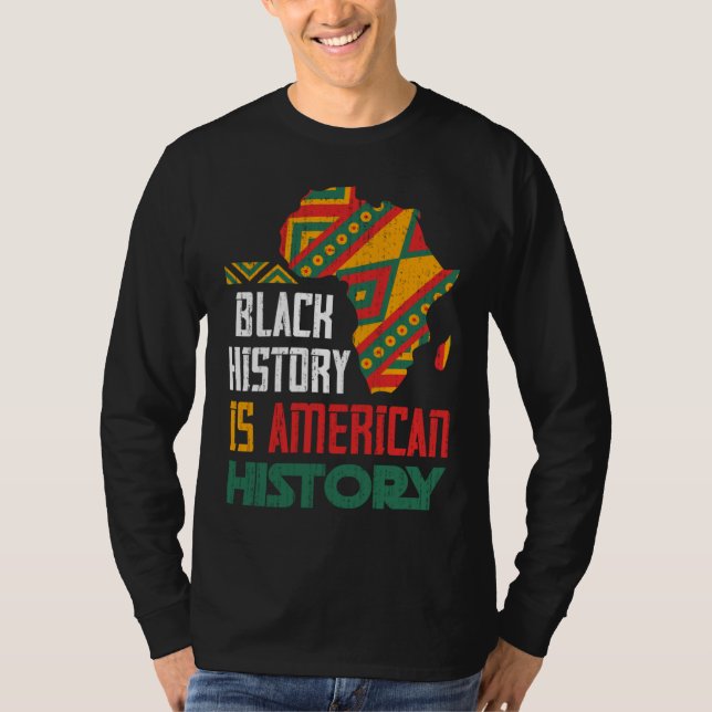 Camiseta BHM Black Americans Orgulloso African American Bla (Anverso)