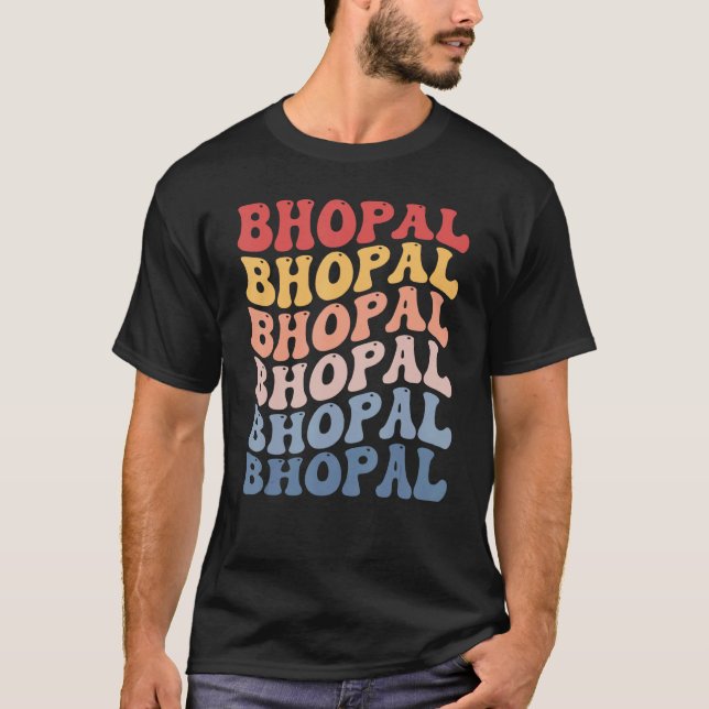 Camiseta Bhopal City Groovy Retro (Anverso)