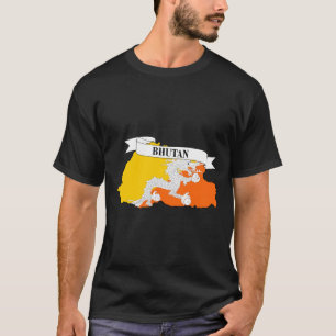 Camiseta bhutan flag map