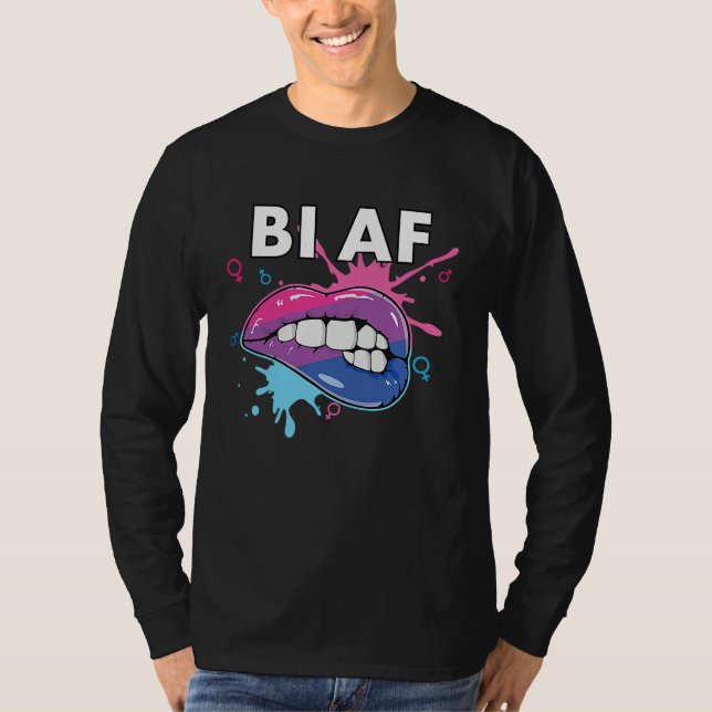 Camiseta Bi AF Bisexual Rainbow Pride March Bisexuality LGB (Anverso)