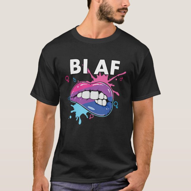 Camiseta Bi AF Bisexual Rainbow Pride March Bisexuality LGB (Anverso)