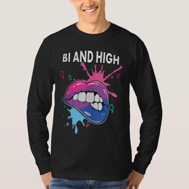 Camiseta Bi And High Bisexual Rainbow Pride March Bisexuali (Anverso)