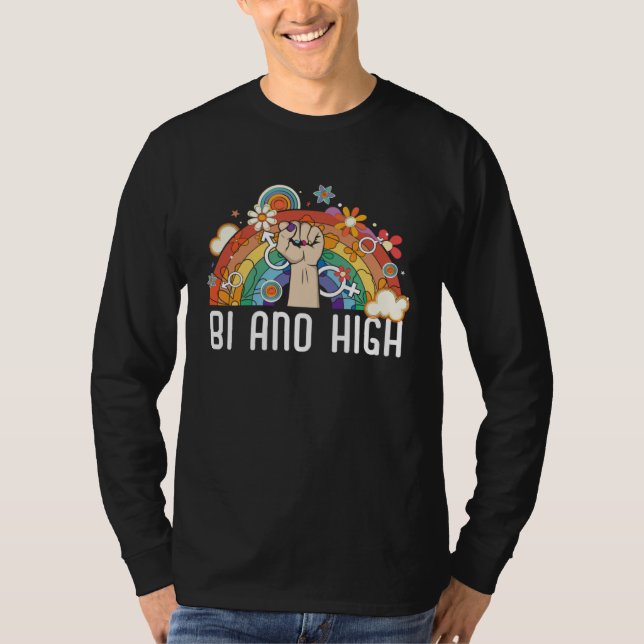 Camiseta Bi And High Bisexual Rainbow Pride March Bisexuali (Anverso)