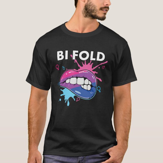 Camiseta Bi Fold Bisexual Rainbow Pride March Bisexuality L (Anverso)