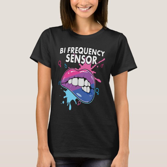 Camiseta Bi Frequency Sensor Bisexual Rainbow Pride Bisexua (Anverso)
