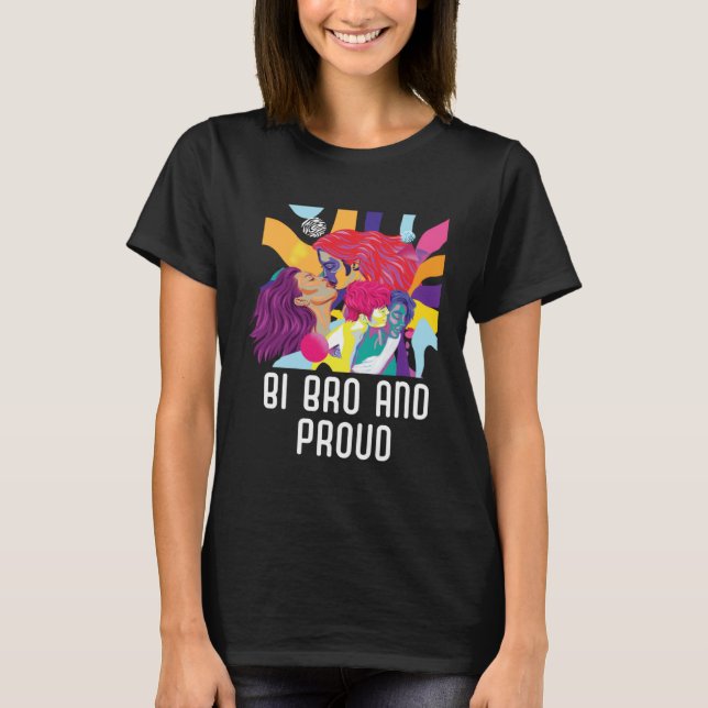 Camiseta Bi Hermano Y Orgulloso Arcoíris De Orgullo Bisexua (Anverso)