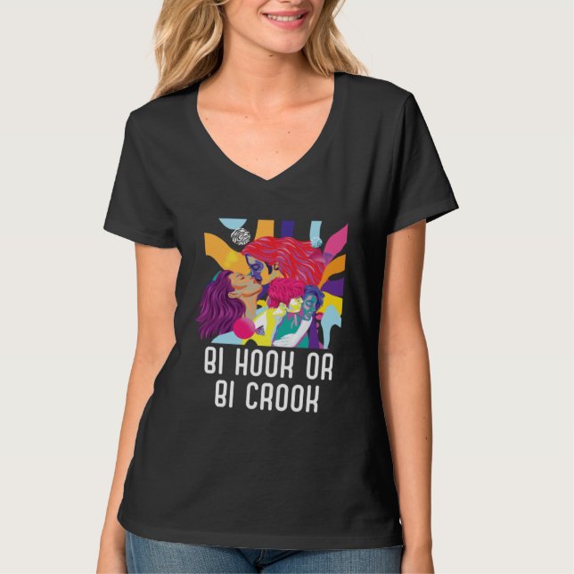 Camiseta Bi Hook Or Bi Crook Bisexual Rainbow Pride Bisexua (Anverso)