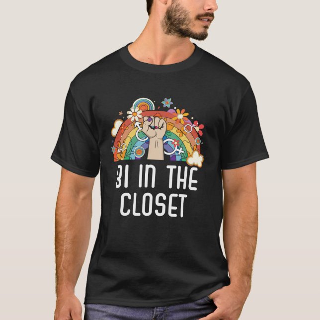 Camiseta Bi In The Closet Bisexual Rainbow Pride Bisexualit (Anverso)