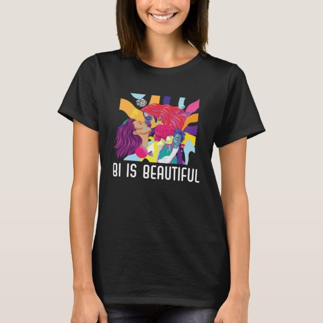 Camiseta Bi Is Beautiful Bisexual Rainbow Pride Bisexuality (Anverso)