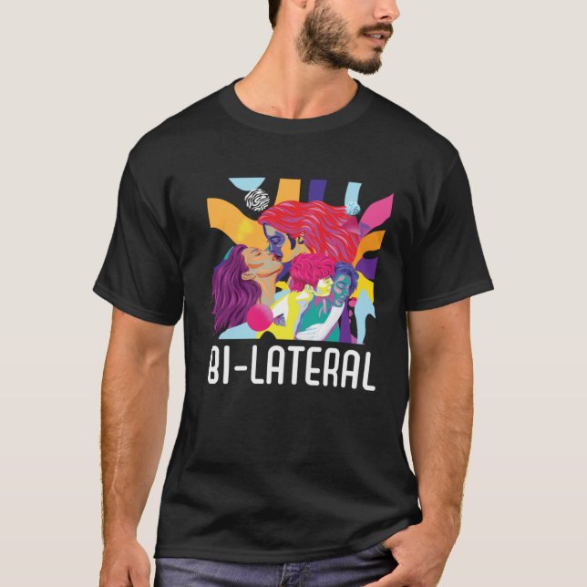 Camiseta Bi Lateral Bisexual Rainbow Pride Bisexuality LGBT (Anverso)