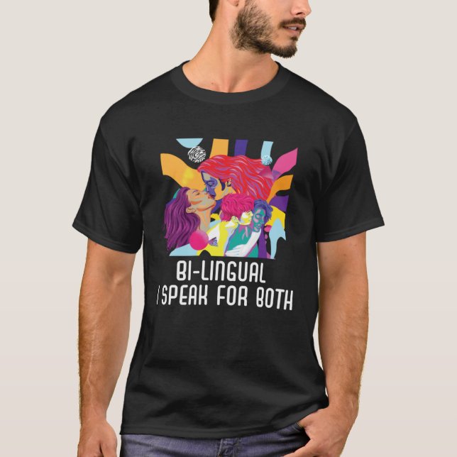 Camiseta Bi lingual I Speak For Both Bisexual Pride Bisexua (Anverso)