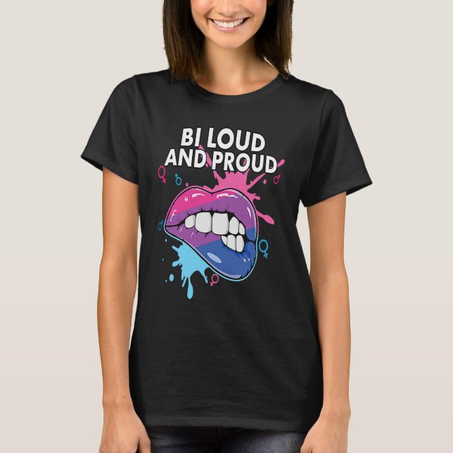 Camiseta Bi Loud and Proud Bisexual Rainbow Pride Bisexuali (Anverso)