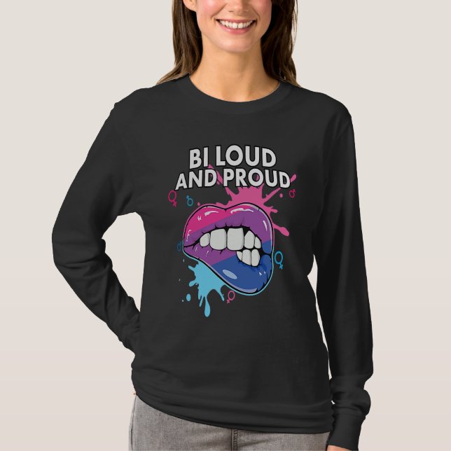 Camiseta Bi Loud and Proud Bisexual Rainbow Pride Bisexuali (Anverso)