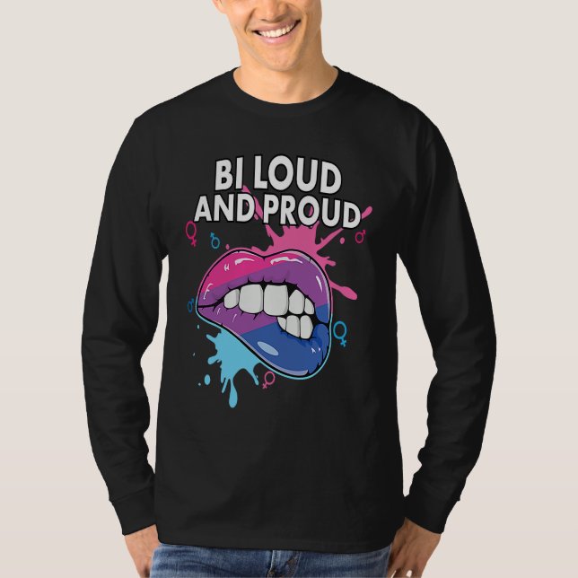 Camiseta Bi Loud and Proud Bisexual Rainbow Pride Bisexuali (Anverso)