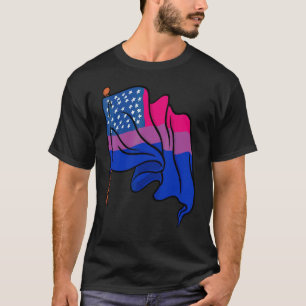 Camiseta Bi Orgullo Mes Bandera Estadounidense Bisexual Ban