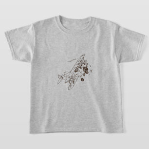 Camiseta Bi-planos Art Deco - no esbozó texto.