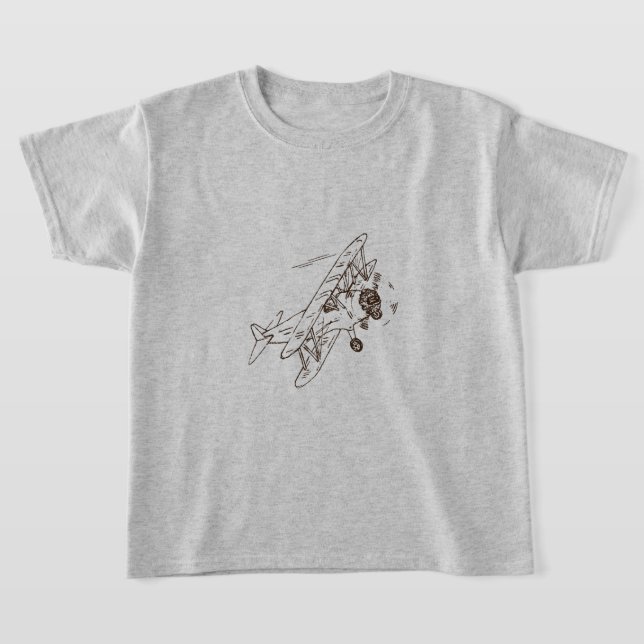 Camiseta Bi-planos Art Deco - no esbozó texto. (Distribución)