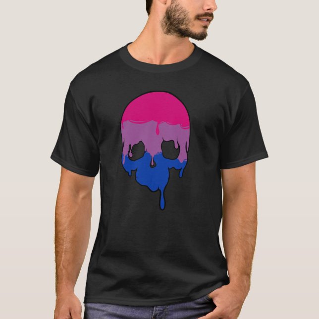 Camiseta Bi Pride Drin Skull (Anverso)