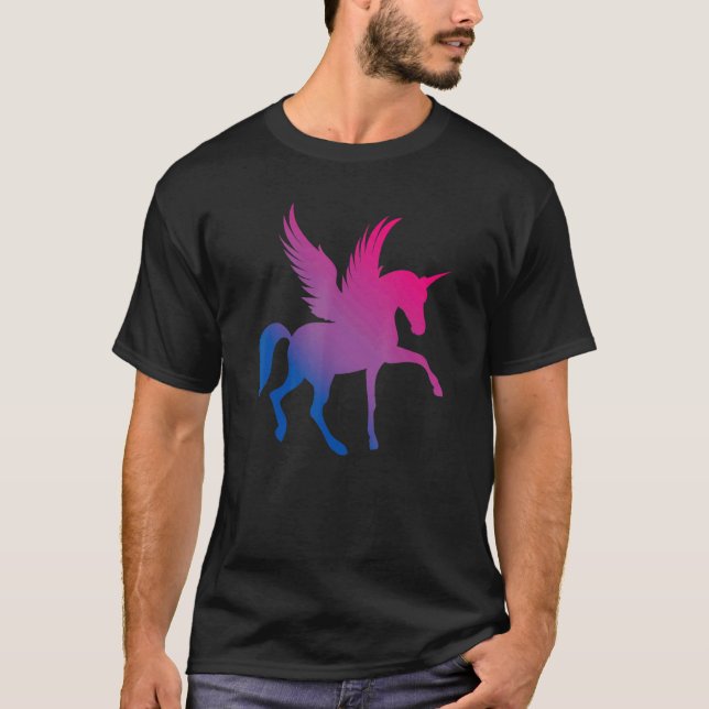 Camiseta Bi Pride Flag Unicorn Bisexual (Anverso)
