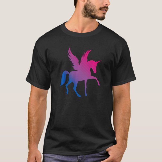 Camiseta Bi Pride Flag Unicorn Bisexual Premium (Anverso)