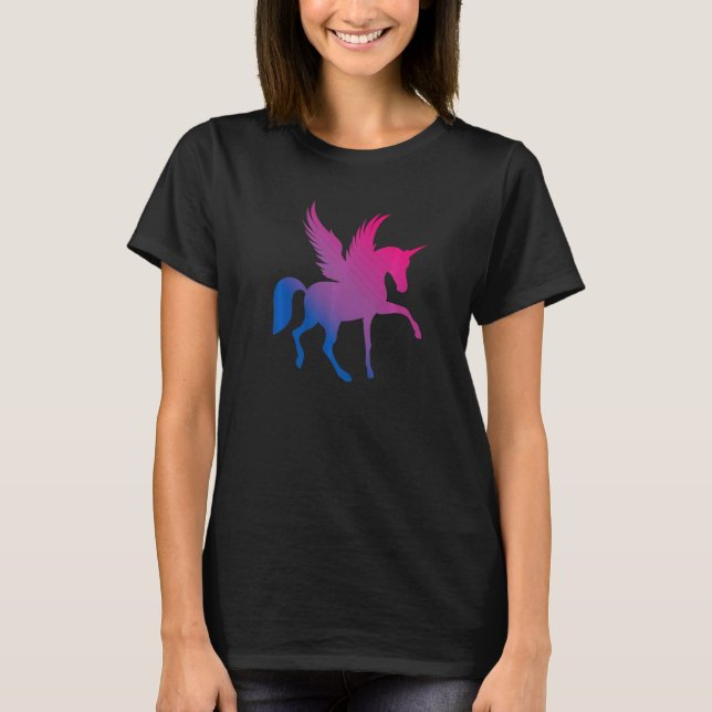 Camiseta Bi Pride Flag Unicorn Bisexual Premium (Anverso)