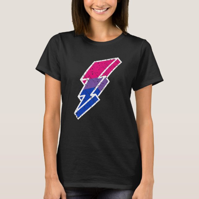 Camiseta Bi Pride Lightning Bolt Cute Lgbtq Parade Subtle P (Anverso)