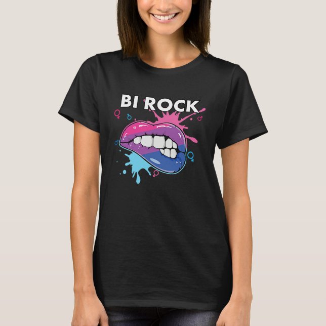 Camiseta Bi Rock Bisexual Rainbow Pride March Bisexuality L (Anverso)