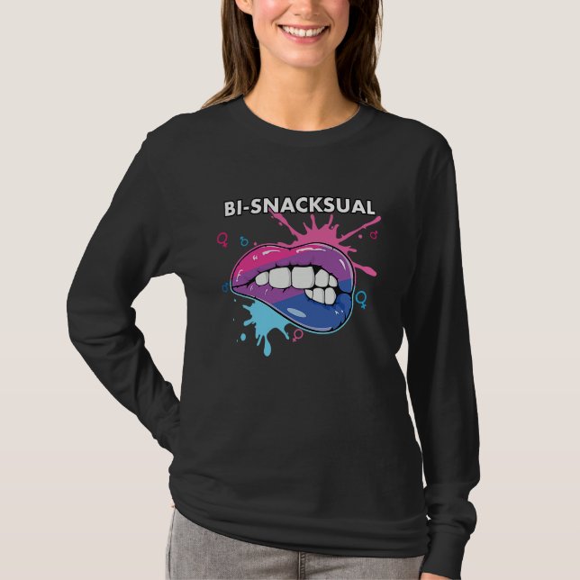 Camiseta Bi Snacksual Bisexual Rainbow Pride Bisexuality LG (Anverso)