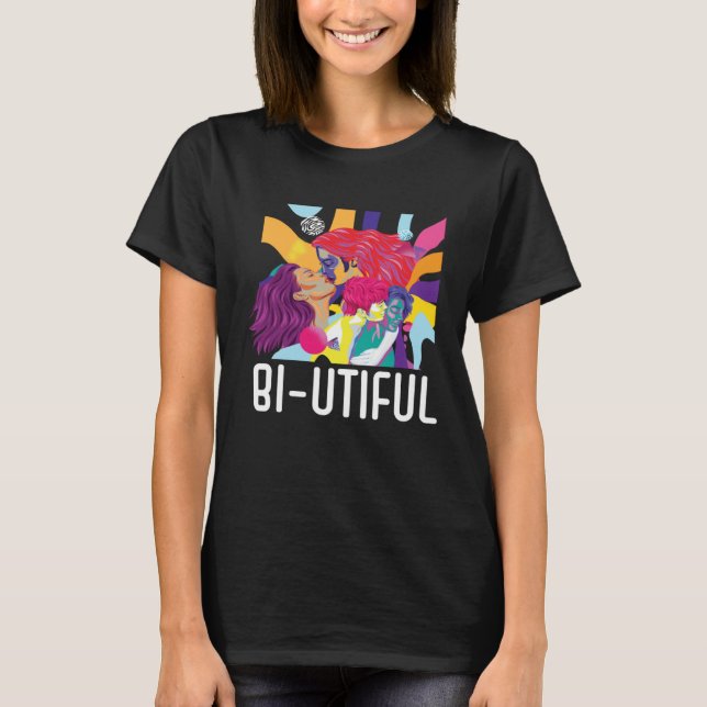 Camiseta Bi Utiful Bisexual Rainbow Pride Bisexuality LGBTQ (Anverso)