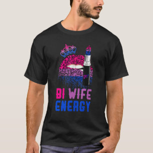 Camiseta Bi Wife Energy Leopard Lips Bisexuality Bi Pride F