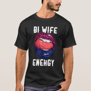 Camiseta Bi Wife Energy Leopard Lips Bisexuality Bi Pride F