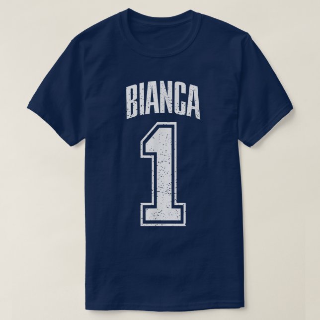 Camiseta Bianca Supporter Number 1 Biggest Fan  (Diseño del anverso)