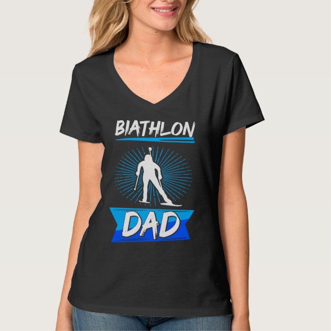 Camiseta biathlon dad sport winter sports biathlete skier f (Anverso)