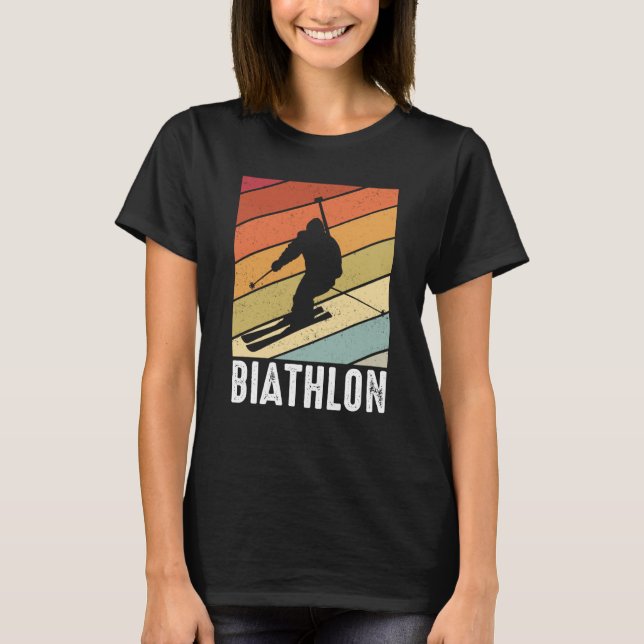 Camiseta Biathlon retro winter sports biathlete skier mount (Anverso)