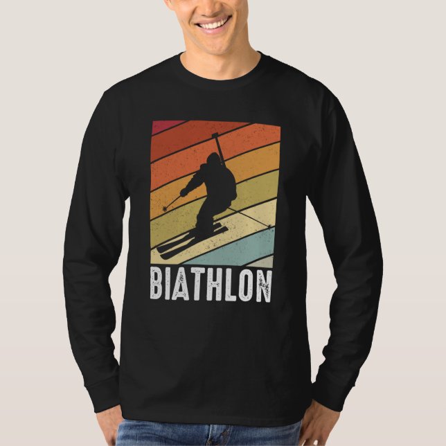 Camiseta Biathlon retro winter sports biathlete skier mount (Anverso)