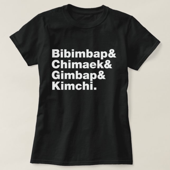 Camiseta Bibimbap y Chimaek, Gimbap y Kimchi. Alimentos cor (Diseño del anverso)