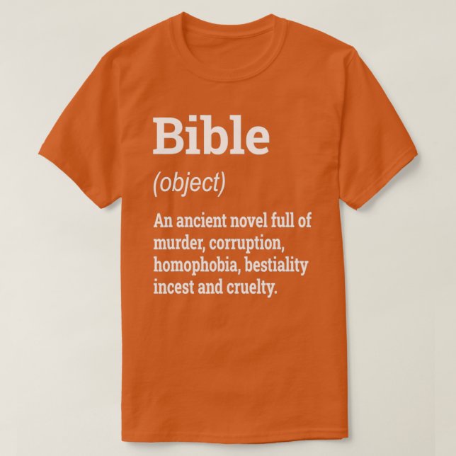 Camiseta Bible Definition Funny Atheist Humor (Diseño del anverso)