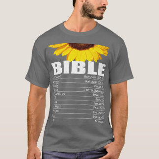 Camiseta Bible Emergency Numbers Hotline Christian Sunflowe