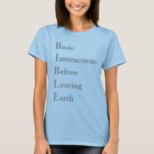 Camiseta BIBLIA, básica, instrucciones, antes, yéndose,