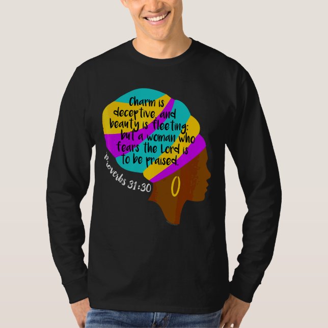 Camiseta Biblia cristiana africana contra pelo negro (Anverso)