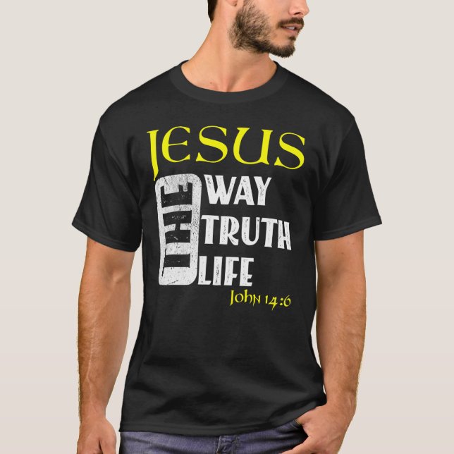 Camiseta Biblia cristiana contra John 146 1 (Anverso)