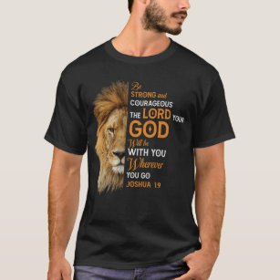 Camiseta Biblia cristiana contra Josué 1 9 Fe de León