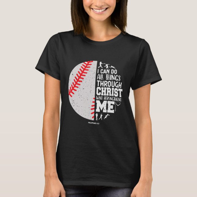 Camiseta Biblia cristiana de béisbol contra todo (Anverso)