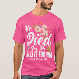 Camiseta Biblia Cristiana Verse 2 Corinthians 515 Flores Pe