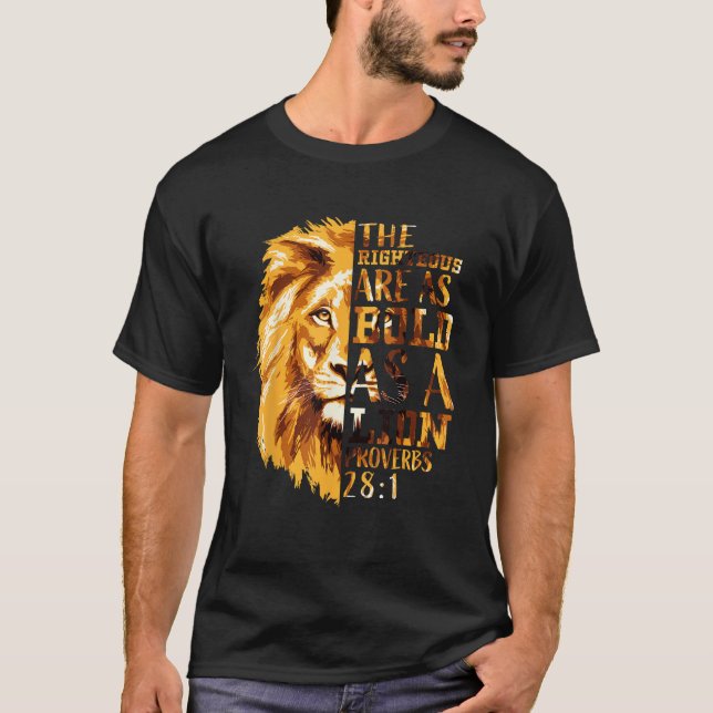 Camiseta Biblia Cristiana Verse Gifts Hombres Proverbios 28 (Anverso)
