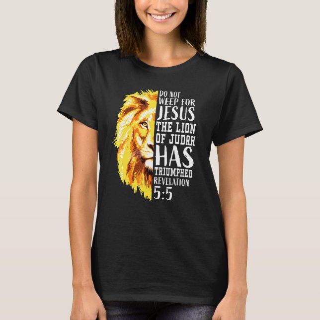 Camiseta Biblia Cristiana Verse Jesús Fe León Judá Gráfico (Anverso)